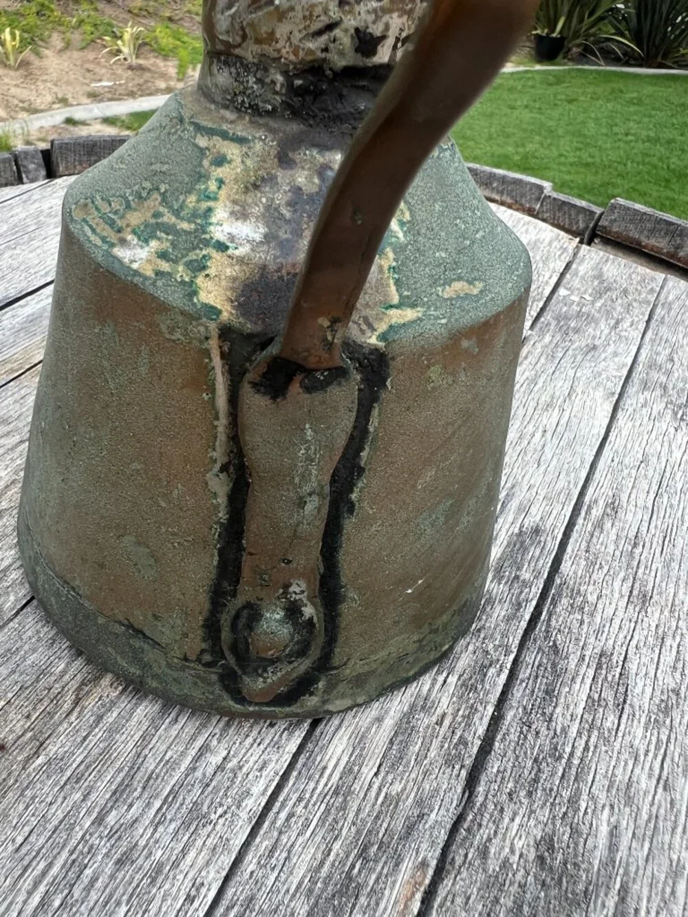 Vintage Handmade Copper Pitcher with Forged Handle - Picture 4 of 10